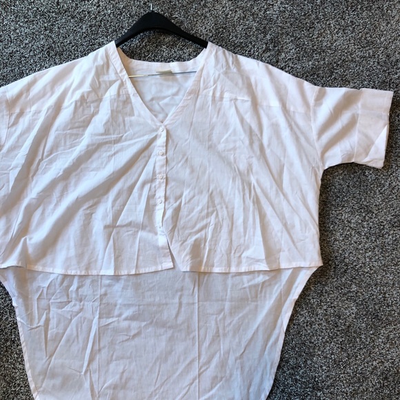 Zulu and Zephyr Thin White Cropped Front Tunic - Picture 2 of 4